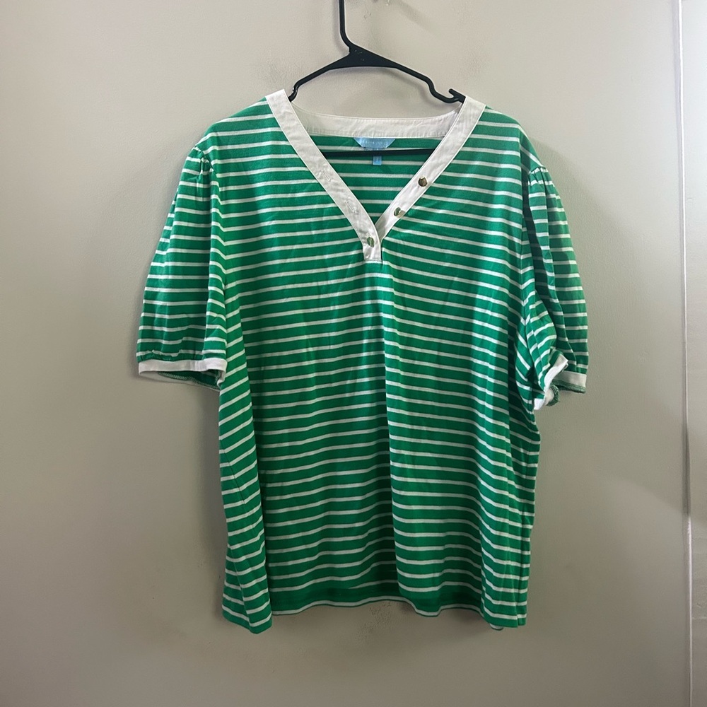Draper James striped‎ polo 2X